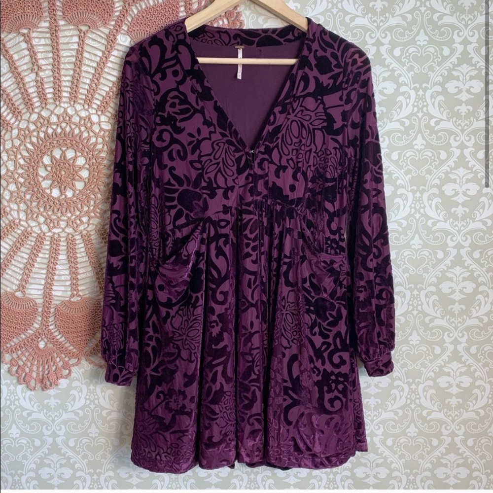 Free People Burn Out Velvet Mini Dress